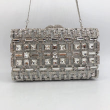 Load image into Gallery viewer, Silver Crystal Clutch Rhinestone
