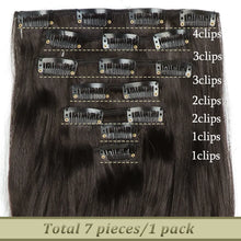 将图片加载到图库查看器，16 Clips 7Pcs/Set Hair Extensions
