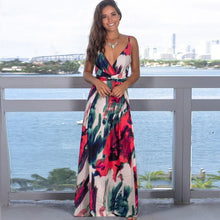 将图片加载到图库查看器，Print Maxi Dress Women Beach
