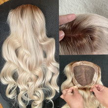 تحميل الصورة في معرض عارض ، 6-20inch Ombre Color Human Hair Topper
