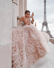 Load image into Gallery viewer, Luxury Tiered Tulle Pink Wedding / Event Dress
