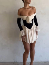 Load image into Gallery viewer, Elegant Off Shoulder Patchwork Bodycon
