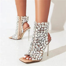 Load image into Gallery viewer, 2023 New Crystal/rivet Zipper Sandals
