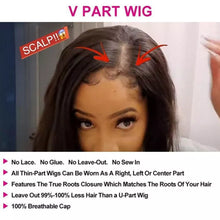 将图片加载到图库查看器，U V Part Wig Human Hair Body Wave Human
