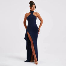 Load image into Gallery viewer, Halter Side Split Maxi Dress Gown Club
