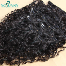 Charger l&#39;image dans la galerie, Seamless Clip In Human Hair Extensions Curly
