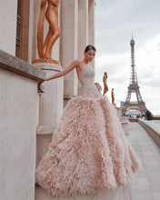 Load image into Gallery viewer, Luxury Tiered Tulle Pink Wedding / Event Dress
