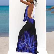 تحميل الصورة في معرض عارض ، Mesh See Through Beach Dress Women Blue
