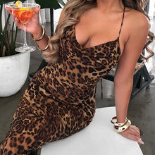 将图片加载到图库查看器，Sexy Leopard Dress Drapped
