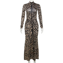 将图片加载到图库查看器，Leopard Print Sexy Maxi
