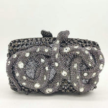 将图片加载到图库查看器，Silver Rhinestone Crystal Clutch
