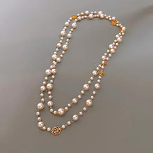 تحميل الصورة في معرض عارض ، Vintage Flower Pendants  Long Pearl
