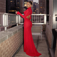 Cargar imagen en el visor de la galería, Elegant Red Cut Out Maxi Dress
