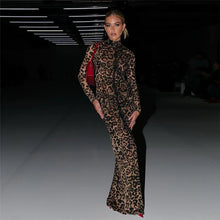 تحميل الصورة في معرض عارض ، Leopard Print Sexy Maxi Dress Bodycon
