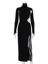 将图片加载到图库查看器，Bodycon Black Knit Dress Elegant
