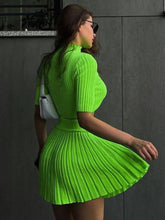 Загрузить изображение в средство просмотра галереи, Knitted Skirt Short Sleeve Set
