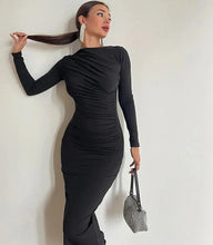 Charger l&#39;image dans la galerie, Elegant Ruched Long Bodycon Dress
