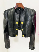 Load image into Gallery viewer, Black PU Leather Jacket Skirt 2024
