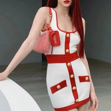 Load image into Gallery viewer, One Piece Dress U Neck Red Border
