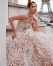 Load image into Gallery viewer, Luxury Tiered Tulle Pink Wedding / Event Dress
