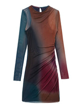 Cargar imagen en el visor de la galería, Mesh Printed Bodycon Mini Dress
