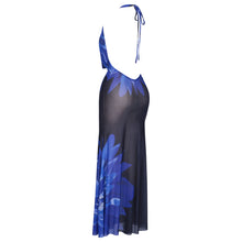 Charger l&#39;image dans la galerie, Mesh See Through Beach Dress Women Blue
