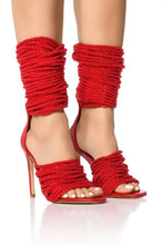 تحميل الصورة في معرض عارض ، Sandals Rope Crystal Heels
