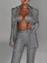 Load image into Gallery viewer, Shiny Suit Coat Long Pants Set
