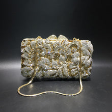 Cargar imagen en el visor de la galería, Gold Pochette Soiree Crystal bag
