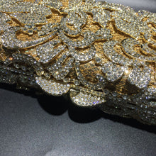 Charger l&#39;image dans la galerie, Gold Pochette Soiree Crystal bag
