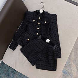 HIGH QUALITY Tweed Jacket Shorts Set