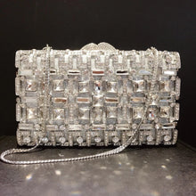 将图片加载到图库查看器，Silver Crystal Clutch Rhinestone
