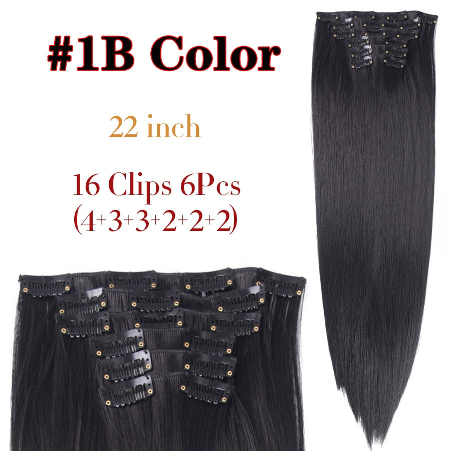 Synthetic 22Inch Clip Extensions 16 Clips