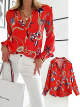 Load image into Gallery viewer, Satin blouse long sleeve zebra
