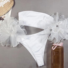 Charger l&#39;image dans la galerie, IN-X Mesh Ruffle Swobsuit Femme Sexy Bandeau Bikini 2021

