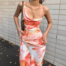 Load image into Gallery viewer, Cryptographic Tie Dye Print Fashion Sexy Backless Lace Up - Jane&#39;s Island

