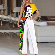 Load image into Gallery viewer, Colorful Ladies Face Print Slim Jumpsuits - Jane&#39;s Island
