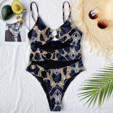 Load image into Gallery viewer, Gold floral Swimsuit
