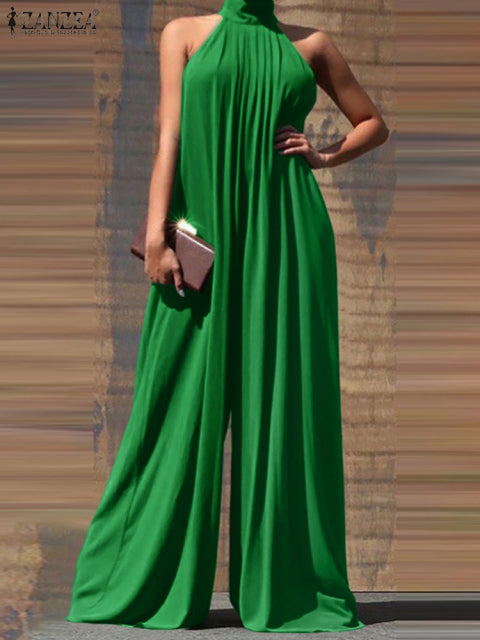 2022 Pleated Wide Leg Rompers